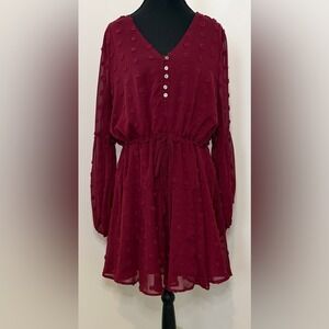 Entro‎ Burgundy Babydoll Dress